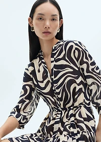 Ruffled printed dress