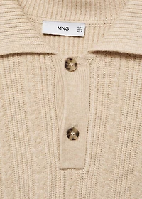 Knitted structured polo sweater
