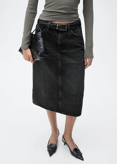 Midi denim skirt