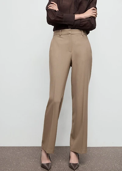 Straight mid-rise pants