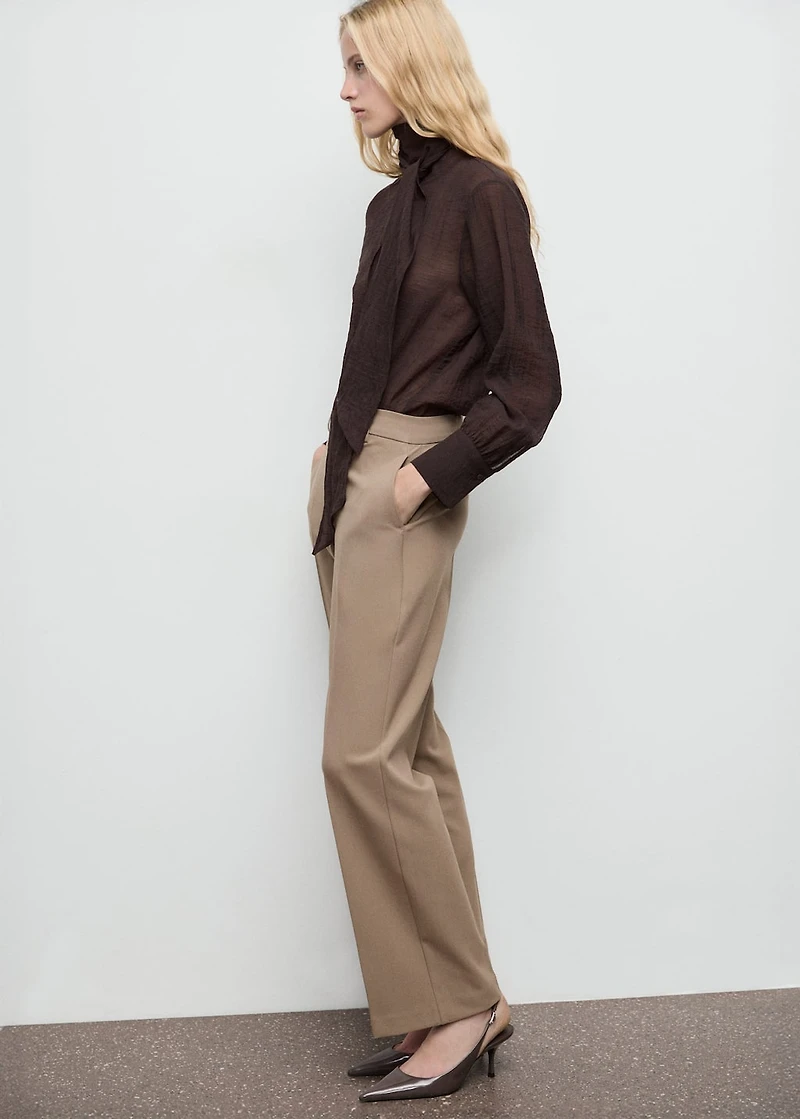 Straight mid-rise pants