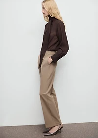 Straight mid-rise pants