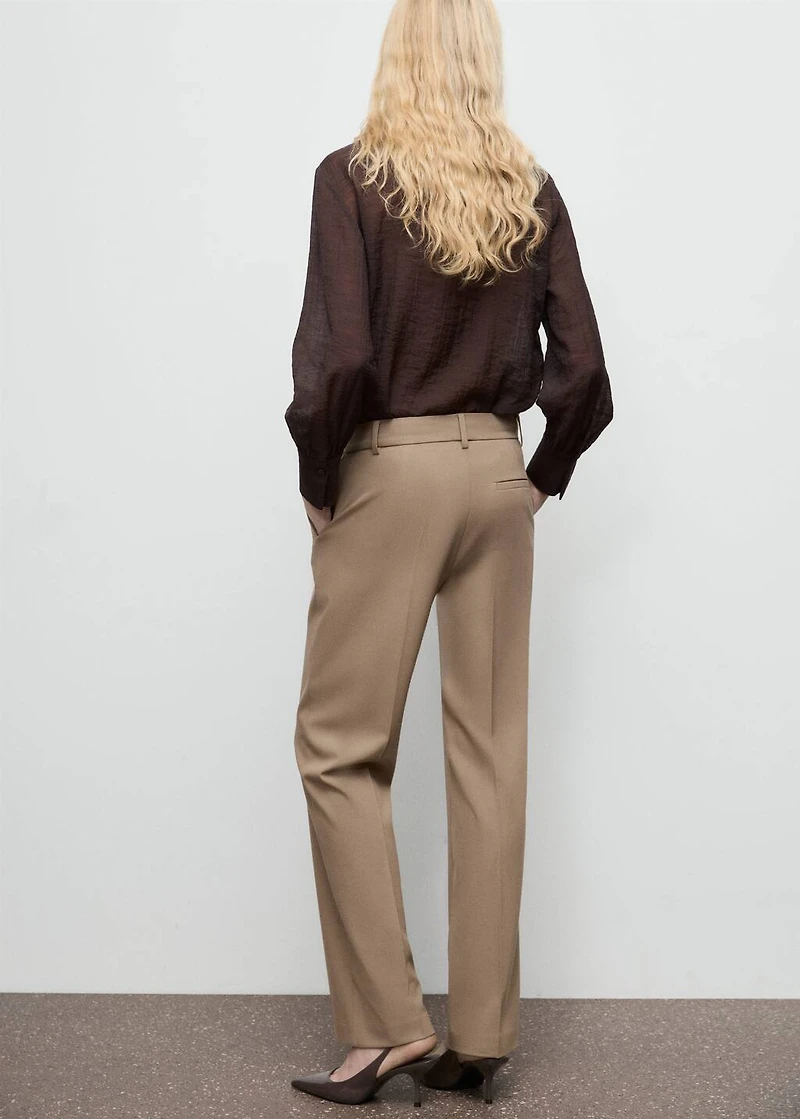 Straight mid-rise pants