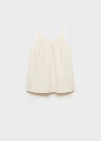 Plain cotton spaghetti-strap pajama top