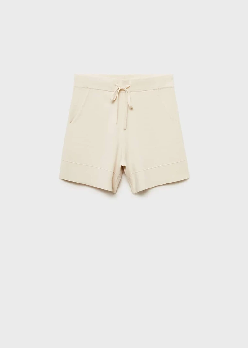 Ribbed knitted shorts