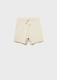 Ribbed knitted shorts