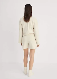 Ribbed knitted shorts