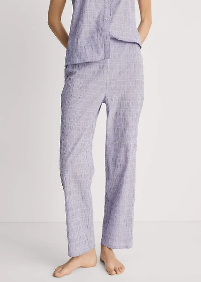Cotton striped woven seersucker pants