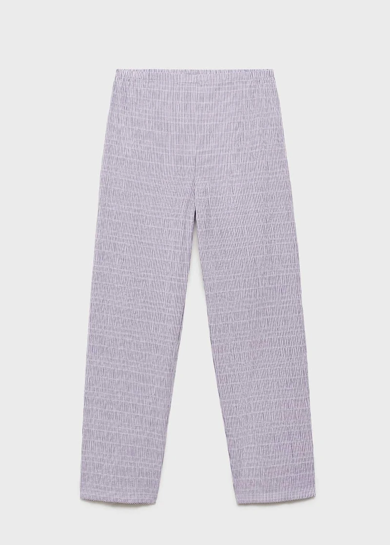 Cotton striped woven seersucker pants