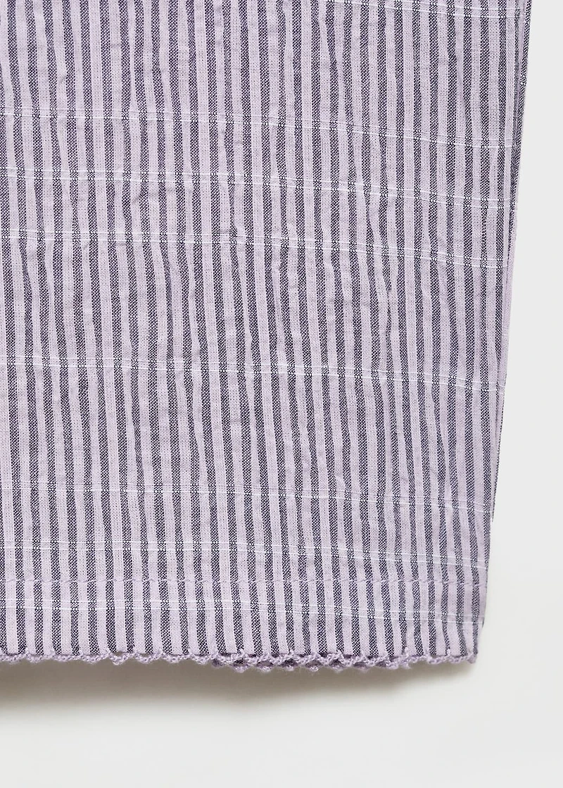 Cotton striped woven seersucker pants