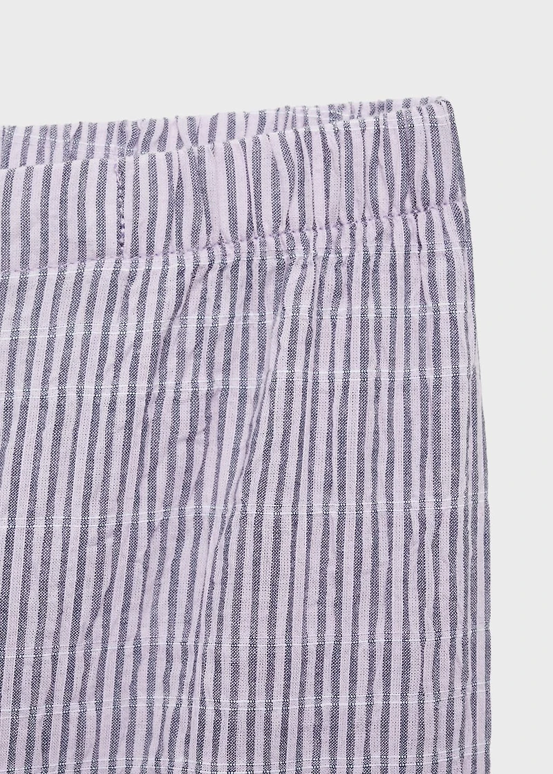 Cotton striped woven seersucker pants
