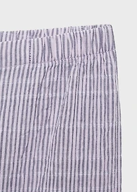 Cotton striped woven seersucker pants