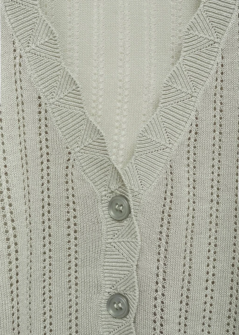 Pajama cardigan with lace detail