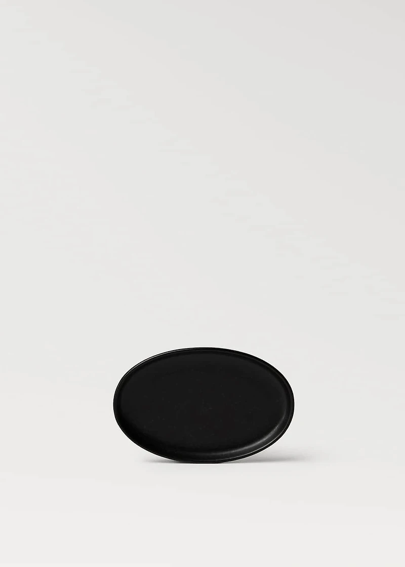 Matte-finish stoneware soap dish