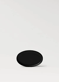 Matte-finish stoneware soap dish