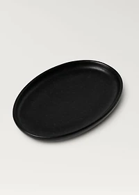 Matte-finish stoneware soap dish