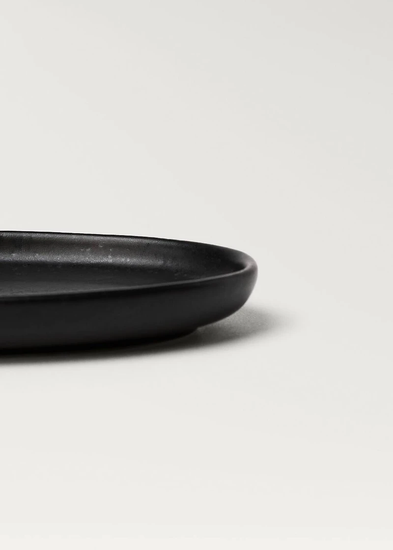 Matte-finish stoneware soap dish