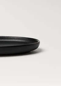 Matte-finish stoneware soap dish