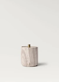 Marble bathroom jar with metal lid