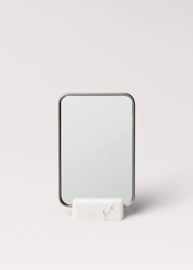 Marble-effect resin dressing table mirror