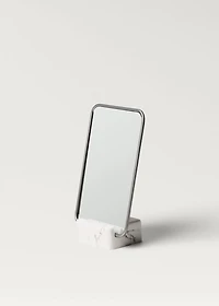 Marble-effect resin dressing table mirror