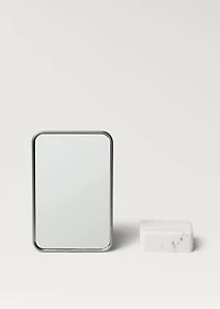 Marble-effect resin dressing table mirror