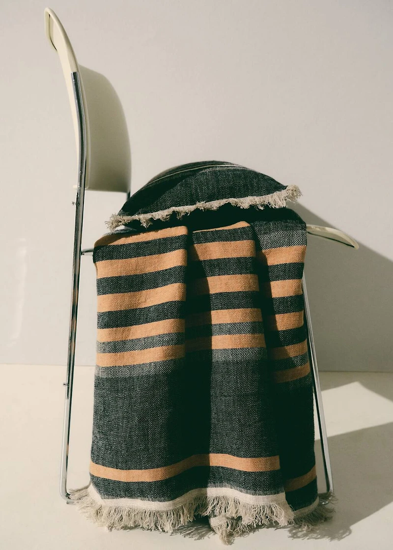 Striped linen blanket