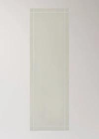 Cotton embroidered table runner with scalloped detail
