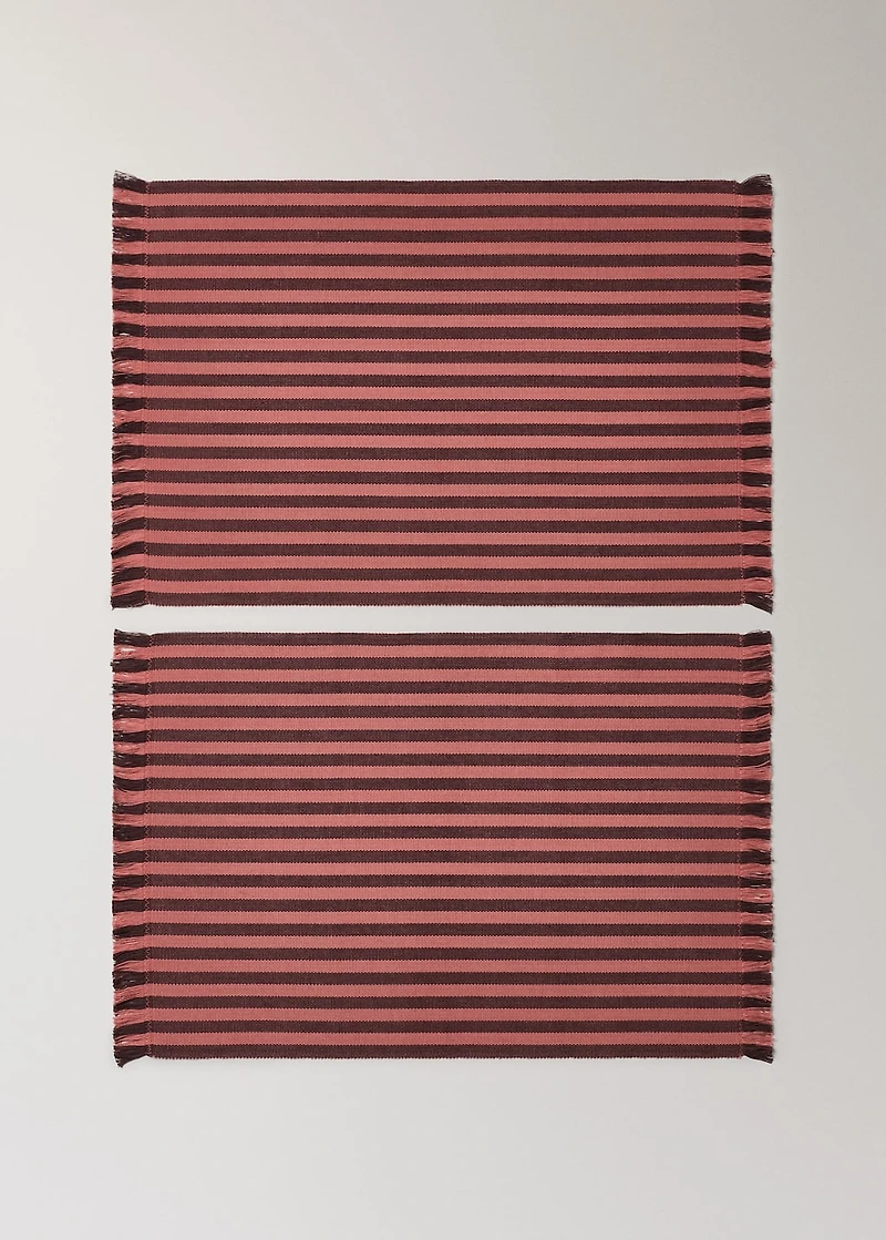 Cotton two-tone yarn-dyed striped placemat