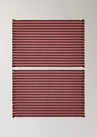 Cotton two-tone yarn-dyed striped placemat