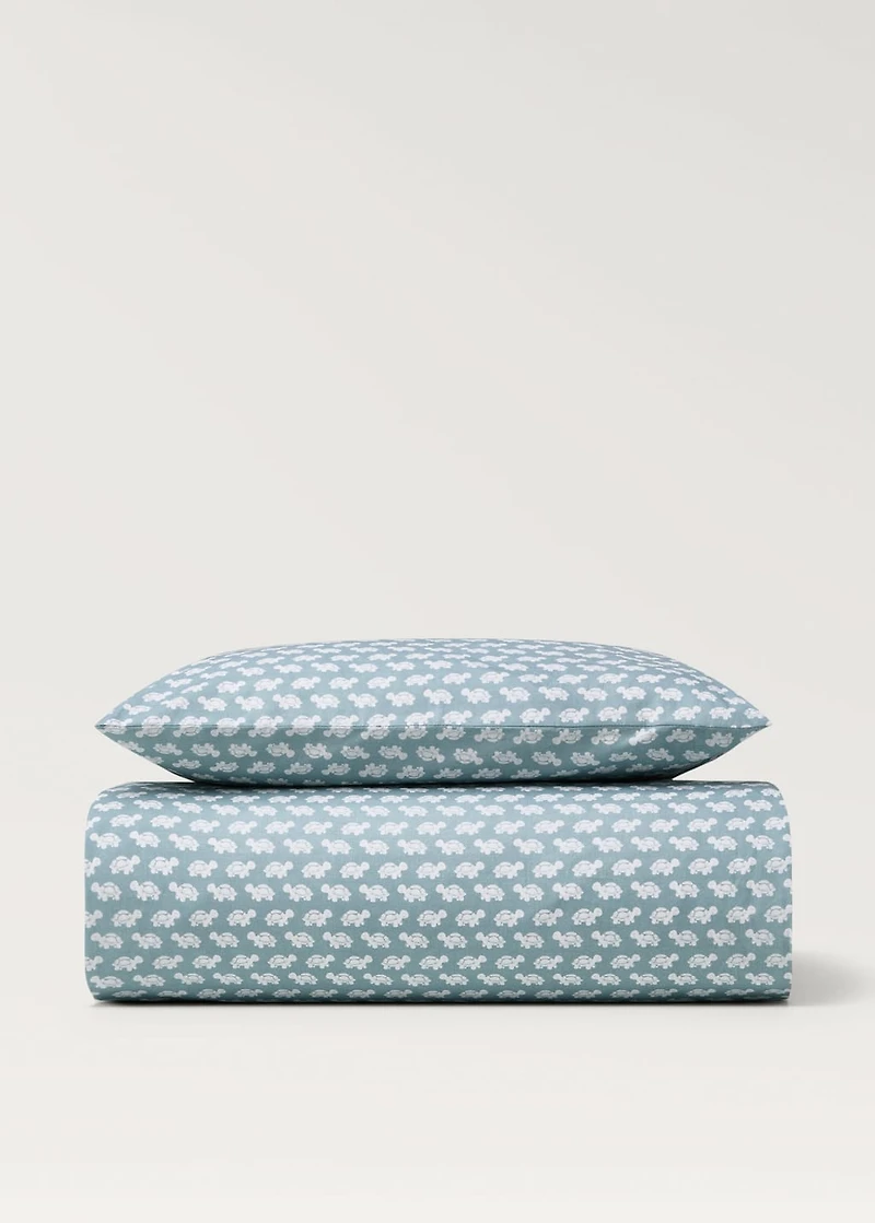 Cotton percale reversible duvet cover for crib