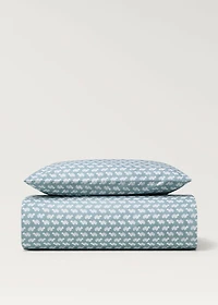 Cotton percale reversible duvet cover for crib