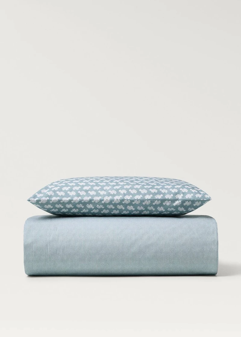 Cotton percale reversible duvet cover for crib