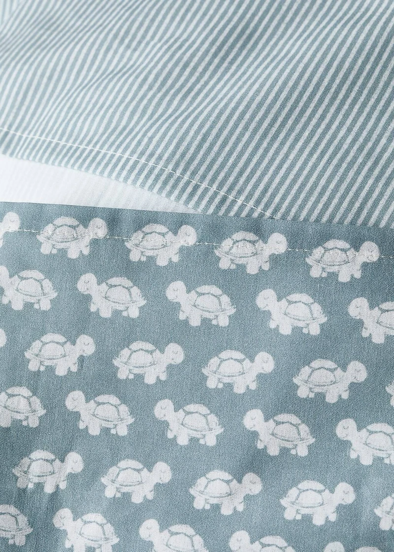 Cotton percale reversible duvet cover for crib