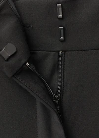 Wide leg wool-blend suit pants