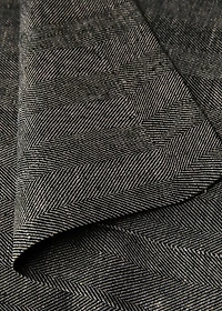 Linen table runner with herringbone structure