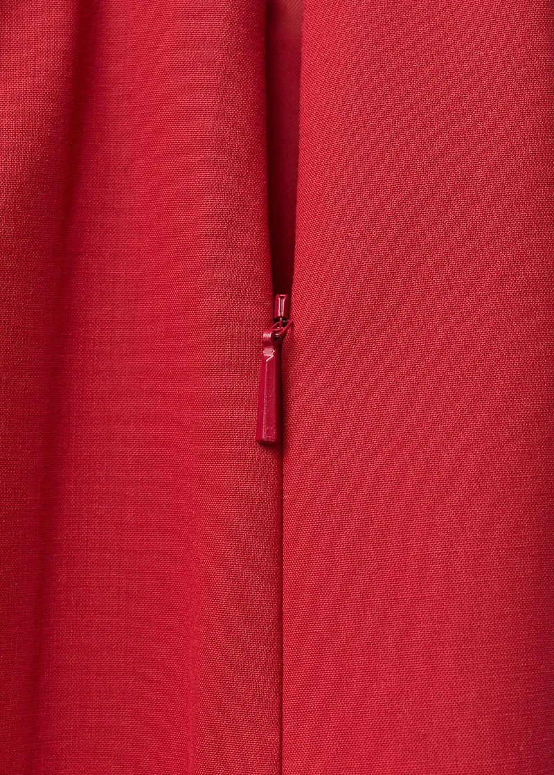 Wool-blend pleated skirt
