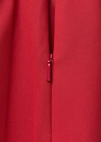 Wool-blend pleated skirt