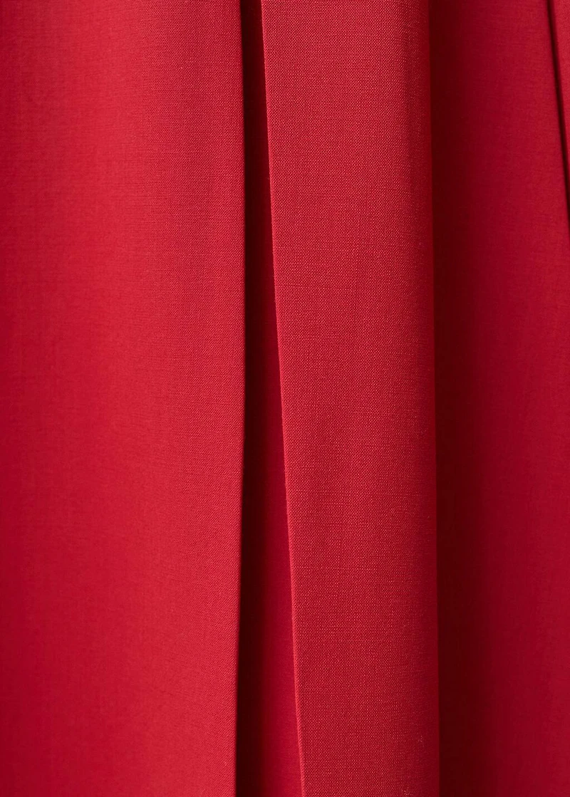 Wool-blend pleated skirt