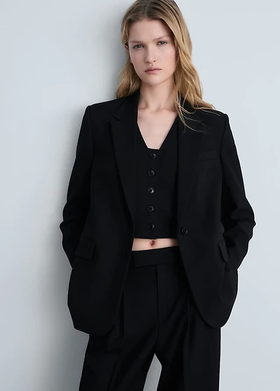 Straight blazer with flap pockets