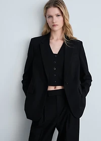 Straight blazer with flap pockets