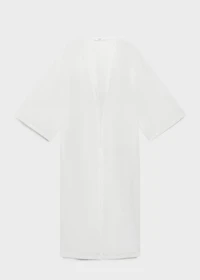 Cotton robe with lace
