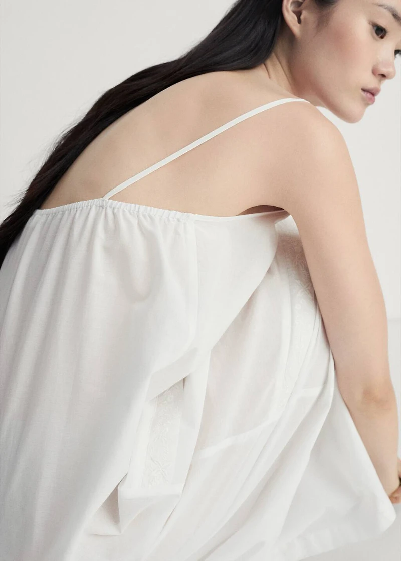 Cotton spaghetti-strap nightgown