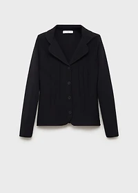 Knitted jacket with lapel collar