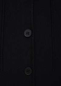 Knitted jacket with lapel collar