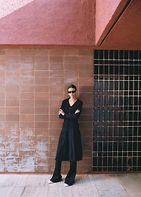 Knitted jacket with lapel collar