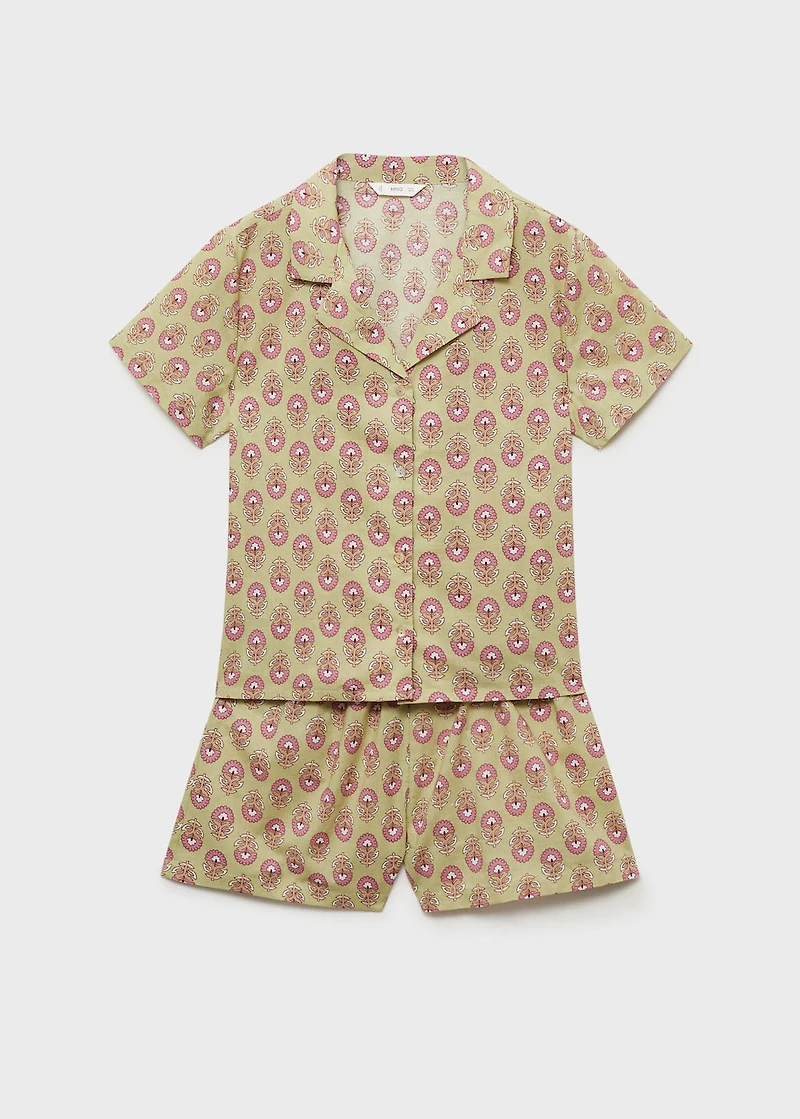 Printed cotton pyjama pack