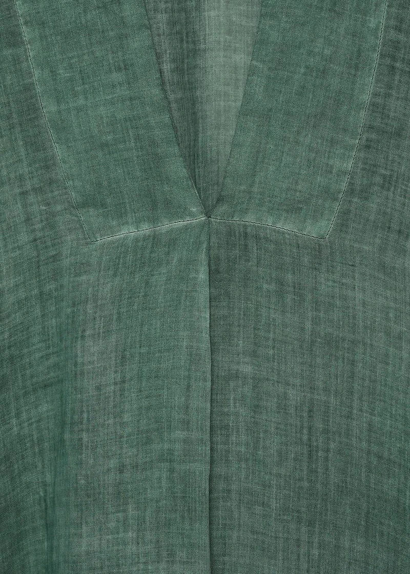 Ramie caftan with overdyed design