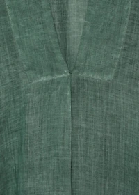 Ramie caftan with overdyed design