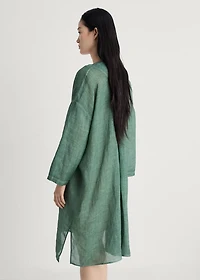Ramie caftan with overdyed design